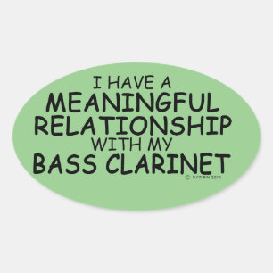 Betydelsefull relation Bass Clarinet Oval Sticker Ovalt Klistermärke
