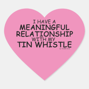Betydelsefull relation Tin Whistle Heart-fästdon Hjärtformat Klistermärke