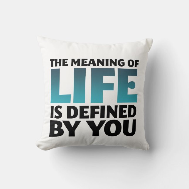 Betydelsen av Life Typography Art Pillow Kudde (Framsida)
