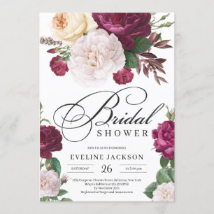 Betydlig boho röd maronburgul möhippa inbjudningar