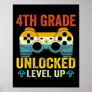 Betyg Upplåst Nivå Upp Video Game Back To School Poster