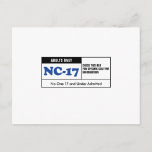 Betygsatt NC-17 Vykort