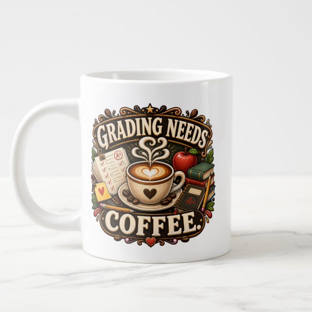 Betygsättning Behöver Kaffe Lärarmugg Jumbo Mugg (Vänster)