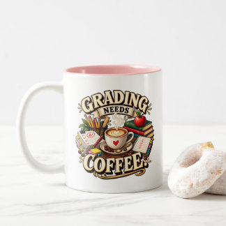 Betygsättning Behöver Kaffe Lärarmugg Två-Tonad Mugg