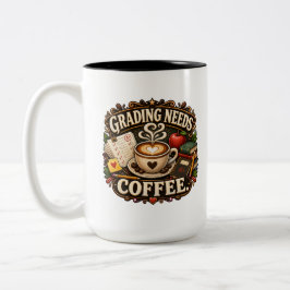 Betygsättning Behöver Kaffe Lärarmugg Två-Tonad Mugg