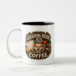 Betygsättning Behöver Kaffe Lärarmugg Två-Tonad Mugg