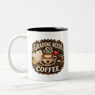 Betygsättning Behöver Kaffe Lärarmugg Två-Tonad Mugg