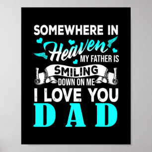 Beud min Pappa i Heaven Lycklig Fars dag proud Poster