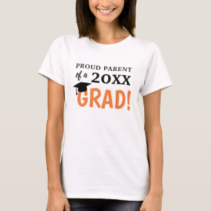 Beud Parent Studenten Shirt Black Orange Kvinnor T