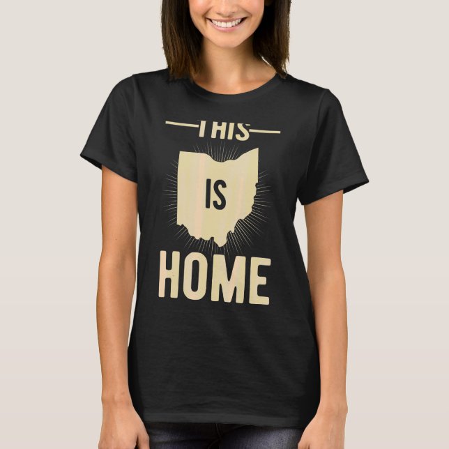 Beud USA Fläkt-stat: Karta Ohio är hem T Shirt (Framsida)