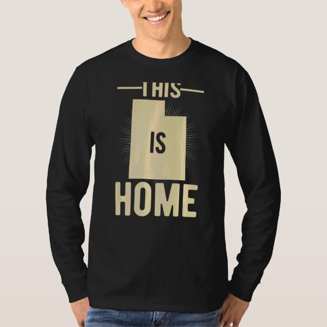 Beud USA Fläkt-stat: Karta Utah är hem T Shirt (Framsida)