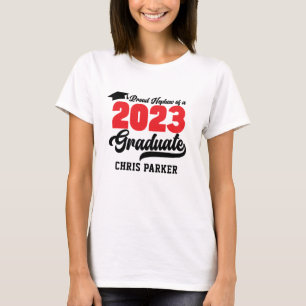 Beudd Nephew med 2023 Student Red Bold Script T Shirt