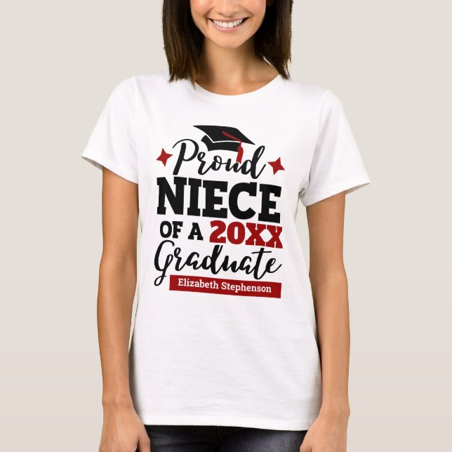 Beudd Niece of a 2022 student black red tassel T Shirt (Framsida)