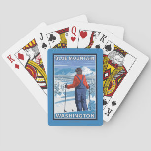 Beundra för Skier - blåttberg, Washington Casinokort