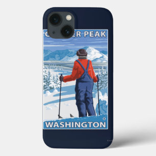 Beundra för Skier - maximal glaciär, Washington