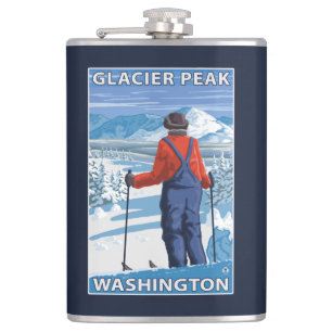Beundra för Skier - maximal glaciär, Washington Fickplunta