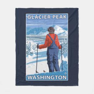Beundra för Skier - maximal glaciär, Washington Fleecefilt