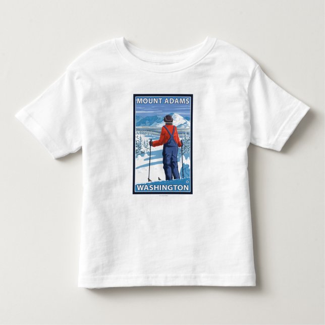 Beundra för Skier - montering Adams, Washington T Shirt (Framsida)