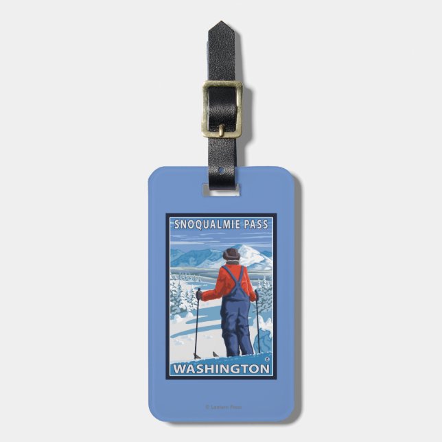 Beundra för Skier - Snoqualmie passerar, Bagagebricka (Vertikal Framsida)