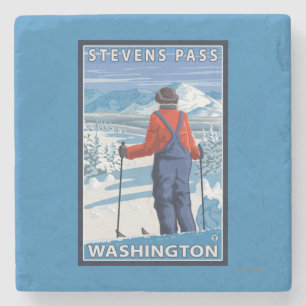 Beundra för Skier - Stevens passerar, Washington Underlägg Sten