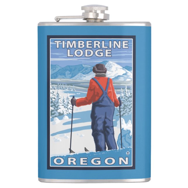 Beundra för Skier - Timberlineloge, Oregon Fickplunta (Framsidan)