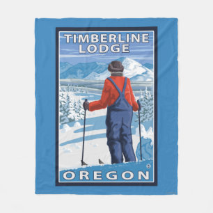 Beundra för Skier - Timberlineloge, Oregon Fleecefilt