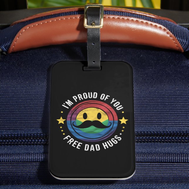 Beundran för er fria Pappa Hugs Gay pride Ally LGB Bagagebricka (Framsida Insitu 2)