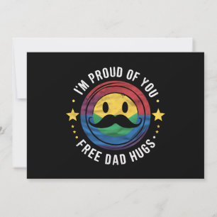 Beundran för er fria Pappa Hugs Gay pride Ally LGB Inbjudningar