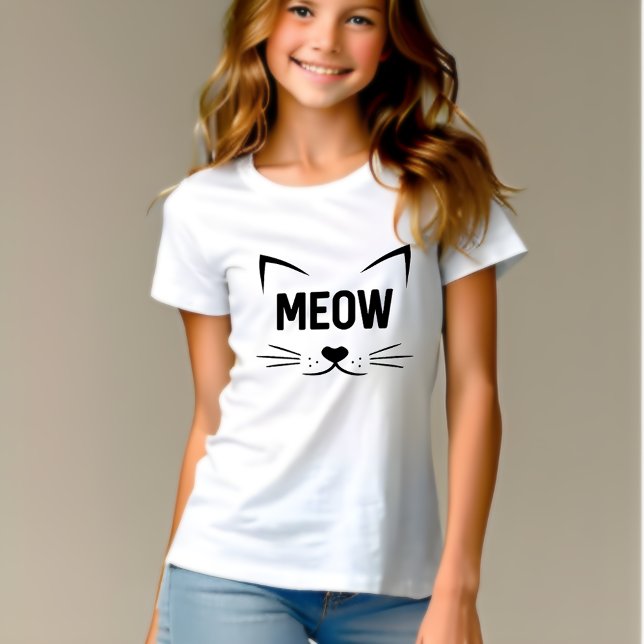 Beundransvärd Cat Meow Kids Tshirt - Purr-Fack Cut T Shirt (Let Your Child's Cuteness Roar with MEOW! 😺🐾)