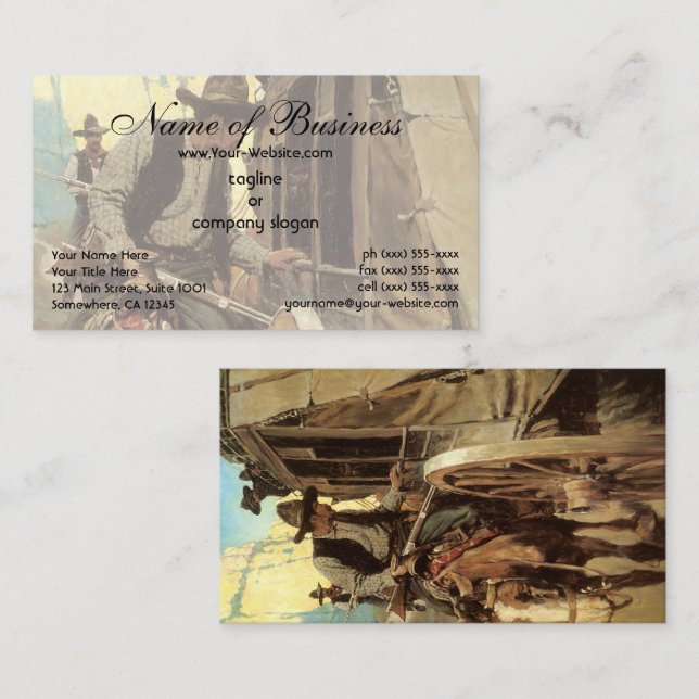 Beundransvärd Outlaw av NC Wyeth Visitkort (Fram/baksida)