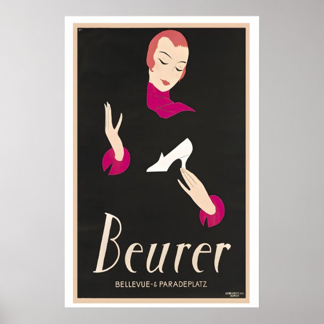 Beurer skor Retro sko Vintage reklam Poster (Framsidan)