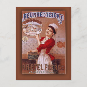 Beurre d'Isigny av Bretel Freres Vintage annons Vykort