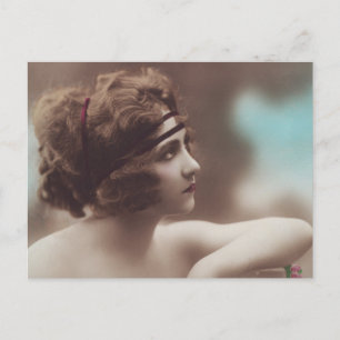 Beutiful Belle Epoque Woman Vintage Postcard Vykort