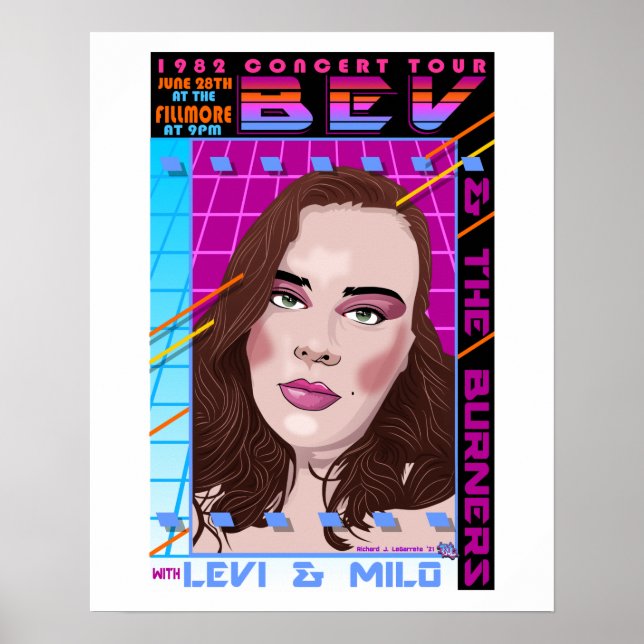 Bev och Burners konsert poster Marissa inspirre (Framsidan)