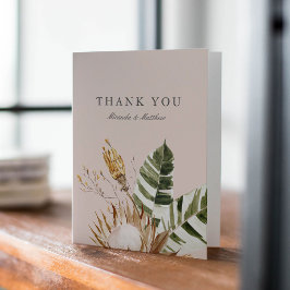 Bevacker Boho Botanical Blommigt Bröllop Tack Kort
