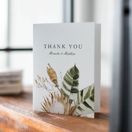 Bevacker Boho Botanical Blommigt Bröllop White Tack Kort