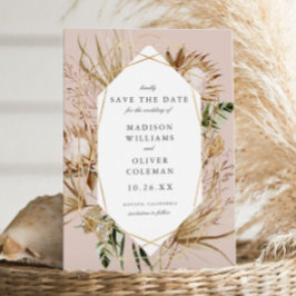 Bevacker Boho Botanical Geometric Bröllop Spara Datumet