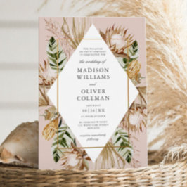 Bevacker Boho Botanical Geometric Ram Bröllop Inbjudningar