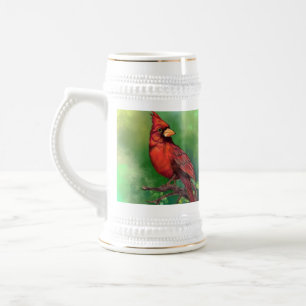 Bevackert Beer Stein Northern Red Cardinal Bird Sejdel