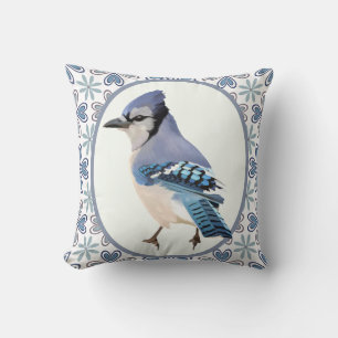 Bevackert Blue Jay Bird Kudde