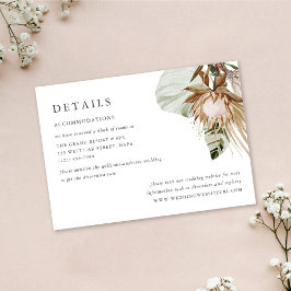 Bevackert Boho Botanical Bröllop Detaljer Tilläggskort