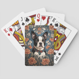 Bevackert Boston Terrier William Morris Inspired Casinokort