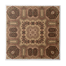Bevackert Brown Mosaic Mandala Seamless Mönster