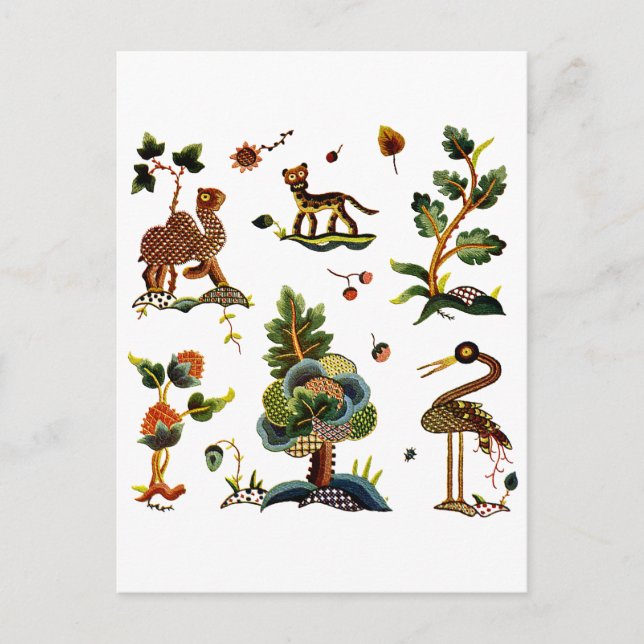 Bevackert Castlemaine Jacobean Embroidery Vykort (Framsida)