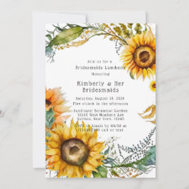 Bevackert Fall Solros Bridesmaids Luncheon Inbjudningar