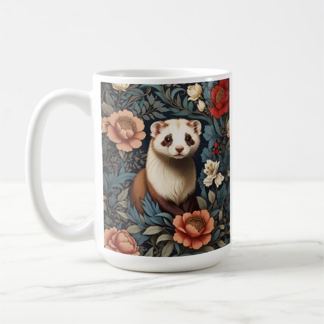 Bevackert Ferret William Morris Inspired Kaffemugg (Vänster)