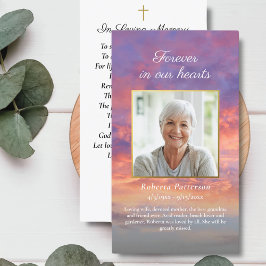 Bevackert Himlar Sunset Funeral Memorial Prayer Ca Visitkort