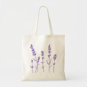 Bevackert Lavender Flower Botanical Teckning Tygkasse