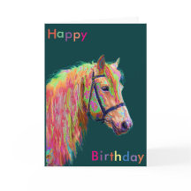 Bevackert Rainbow Pony Birthday-kort