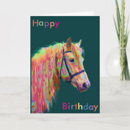 Bevackert Rainbow Pony Birthday-kort Kort